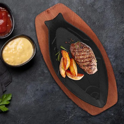 Miniatura 8 de DOITOOL Sartén de hierro fundido en forma de pescado, bandeja antiadherente para parrilla de barbacoa de 13.18 x 6.49 x 0.98 pulgadas, sartén