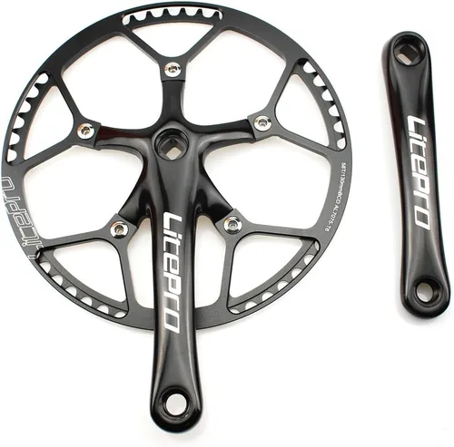 Miniatura 7 de CYSKY Juego de Bielas de Una Sola Velocidad E-Bike 170mm 130 BCD 48T/53T/56T/58T/60T Juego de Bielas Cónico Cuadrado para Bicicleta Plegable E-Bike