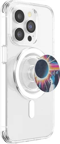Miniatura 3 de Cat Solar Eclipse - Synthwave Retro Poster Style PopSockets MagSafe PopGrip for iPhone