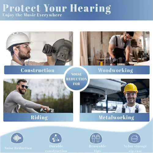Miniatura 7 de Auriculares Bluetooth con banda para el cuello, auriculares inalámbricos de trabajo con reducción de ruido con batería de 20 horas, auriculares
