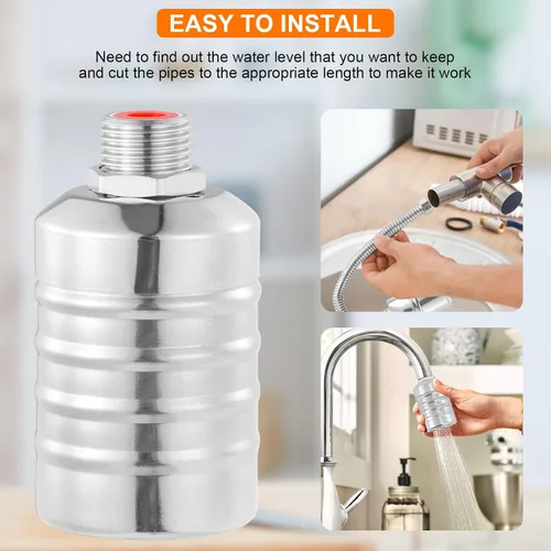 Miniatura 5 de Controlador automático de nivel de agua, válvula automática de control de nivel de agua de acero inoxidable, válvula de flotador de tanque de agua