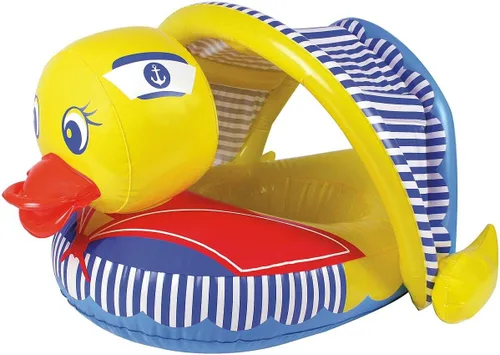 Poolmaster 81547 Flotador de piscina para aprender a nadar con protección solar, pato de 36 pulgadas de largo x 32 pulgadas de ancho, desinflado