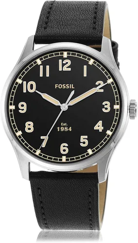 Miniatura 2 de Fossil Dayliner - Reloj de cuarzo minimalista delgado de acero inoxidable y cuero para hombre