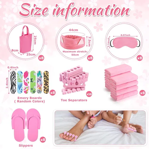 Miniatura 3 de Jeyiour Juego de 72 piezas de spa de pies para niñas, incluye bañera de pies, lavabo, toallas de mano y kit de accesorios para fiesta