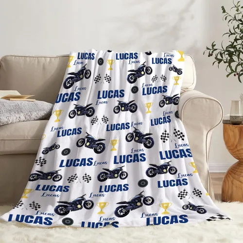 Miniatura 21 de Manta de motocross Racer deportes extremos estampada súper suave de franela de felpa ligera y acogedora para niños y hombres, regalo para sofá Dirt