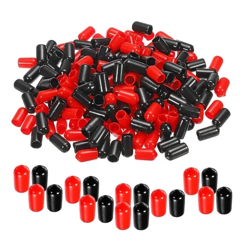 Miniatura 13 de MECCANIXITY 50 unids tapas de goma Surtido de 0.079 in PVC vinilo tornillo rosca protector para tornillo tornillo negro rojo