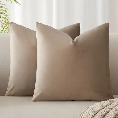 Miniatura 95 de Juspurbet - Juego de 2 fundas decorativas de terciopelo para cojines, fundas suaves para sofá, cama o sillón con cremallera oculta, para sala