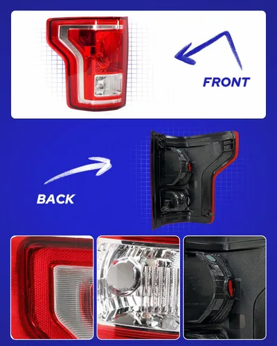 Miniatura 6 de AUTOONE F150 Ensamble de luz trasera lámparas traseras de reemplazo para Ford F-150 SSV 2016 2017 / 2015 2016 2017 Ford F-150 Lariat, XL, XLT, lado