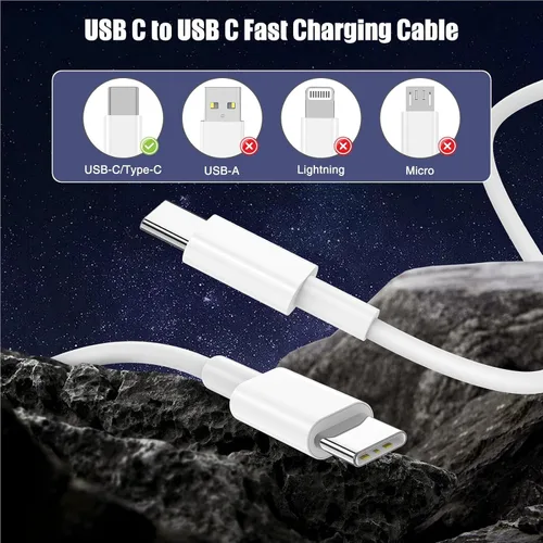 Miniatura 7 de LOFPYE Paquete de 3 cables USB C a USB C de 1 pie y 60 W, cable de carga rápida tipo C para iPhone Air 17 16e 16 15 Pro Plus Pro Max, para Galaxy