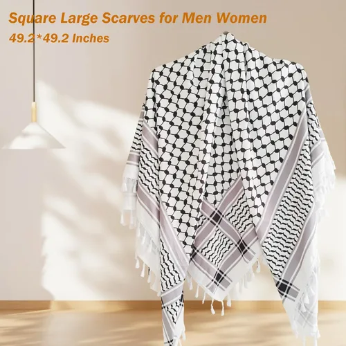 Miniatura 3 de Sakinre Bufanda Palestina Keffiyeh para hombres y mujeres, bufandas militares Shemagh, turbantes para la cabeza, hijab, regalos palestinos