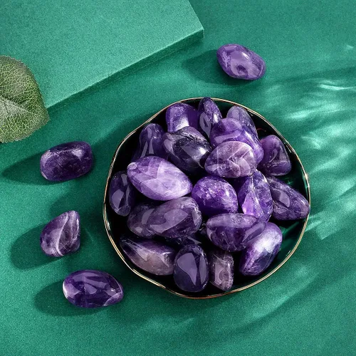Miniatura 7 de QINJIEJIE Cristales de amatista (más de 1000 quilates), piedras pulidas a granel, cristal grande, decoración curativa de Reiki, 0.6-1 pulgada, 7.05