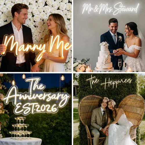 Miniatura 4 de Letreros de neón personalizados para decoración de bodas y paredes, negocios, tiendas, belleza, salón 100% Personalized, Even Lighting, Adjustable