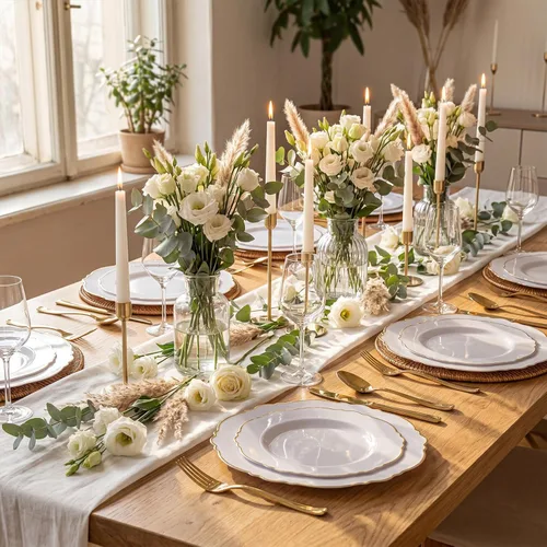 WDF: 100 platos desechables de plástico, platos desechables barrocos color blanco y oro para fiestas de lujo y bodas, incluyendo 50 platos de Dorado