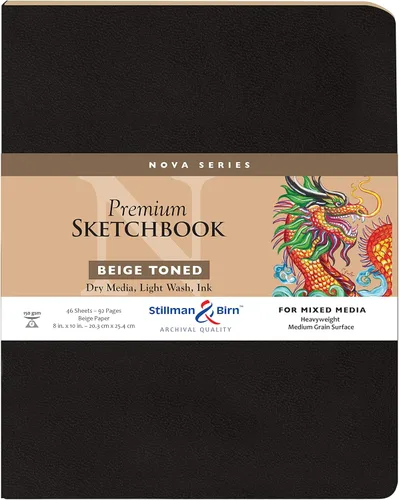 Miniatura 3 de Stillman & Birn Nova Series - Cuaderno de bocetos de tapa blanda beige, 3.5 x 5.5 pulgadas, 150 GSM (pesado), papel beige, superficie de grano medio