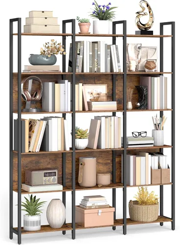 Miniatura 12 de VASAGLE ULLS025B50 - Estantería industrial de 5 niveles y marco de acero, para sala de estar, oficina en casa, dormitorio, 9.4 x 24.4 x 65 pulgadas