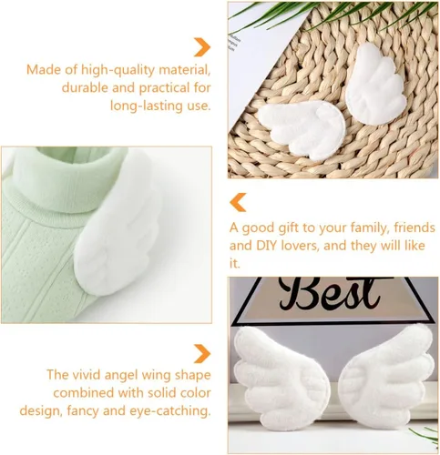 Miniatura 2 de Angel Wings Embroidered Sewing Patches White Fabric Appliques DIY Clothing Accessories for Socks Hats and Apparel, 15 Pairs Pack