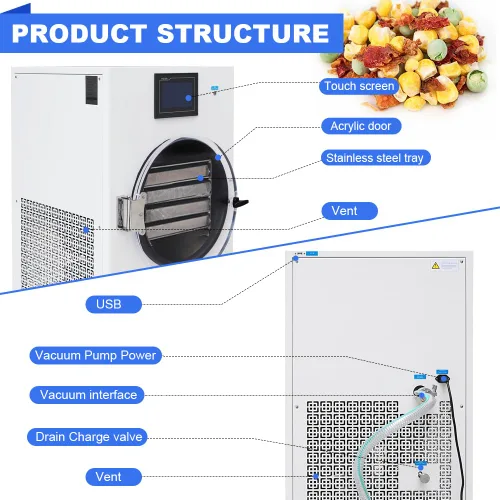 Miniatura 2 de 31.0 °F Freeze Dryer Potente y rápida velocidad de enfriamiento hasta -31.0 °F Alta calidad Secop Compresor Receta Personalización Tasa controlable