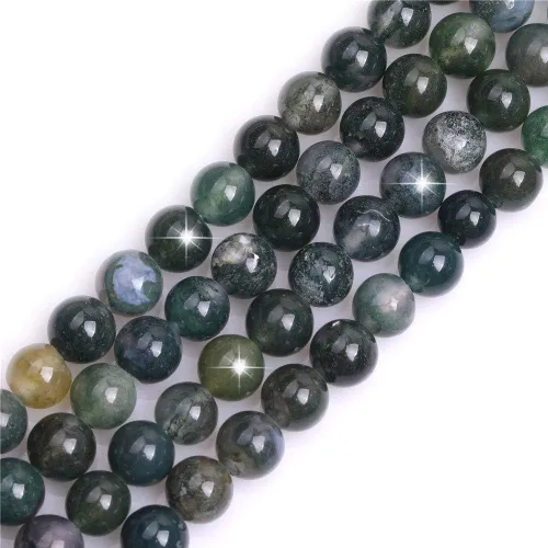 Miniatura 58 de GEM-Inside - Cuentas redondas de ágata de ónix azul claro natural de 0.394 pulgadas (0.394 in) con agujero grande para hacer joyas, suministros