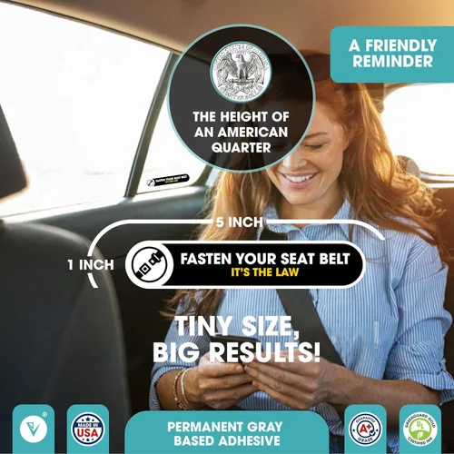 Miniatura 3 de Adhesivos de seguridad para automóvil Fasten Your Seatbelt Adhesivo recordatorio impermeable para poner tu cinturón de seguridad Letrero