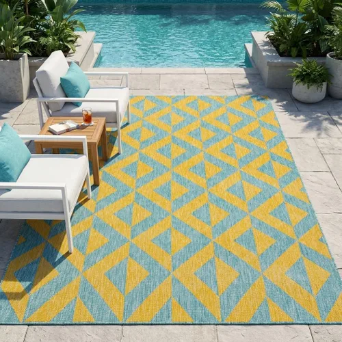 Miniatura 43 de Unique Loom Jill Zarin Outdoor Collection - Alfombra rectangular (2 pies 2 pulgadas x 3 pies 1 pulgadas, rectangular, beige y marrón)