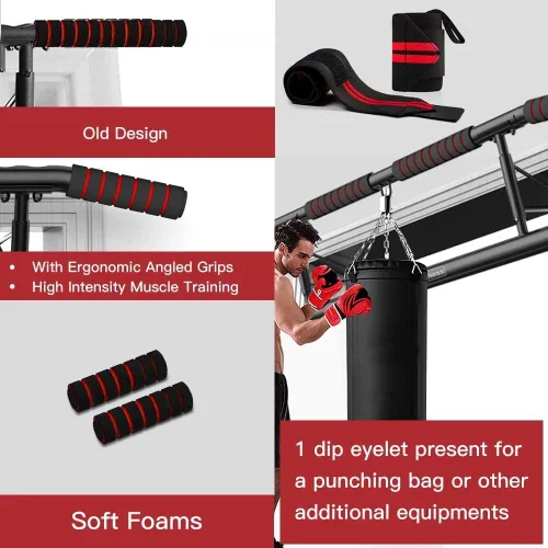 Miniatura 2 de AmazeFan Barra de Dominadas para Puerta con Agarre Ergonómico - Marco de Dominadas de Fitness para Ejercicio de Gimnasio en Casa - Agarre