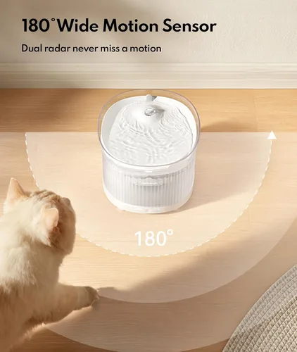 Miniatura 6 de Homerunpet Fuente de agua inalámbrica para gatos, batería de 7800 mAh, tiempo de funcionamiento de 30 días, diseño desmontable fácil de limpiar
