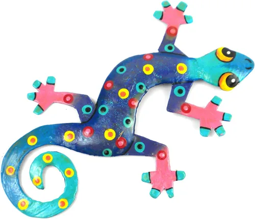 Miniatura 5 de Placa, modelo Gecko, de metal reciclado para la pared, Metal, 8 pulgadas Florida