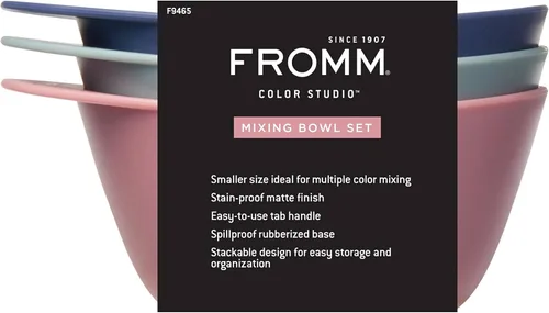 Miniatura 6 de Fromm Color Studio - Cuencos para mezclar color de cabello, tinte para el cabello, blanqueador y tratamientos con base de goma a prueba de derrames