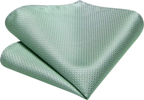Miniatura 154 de Hi-Tie Corbata clásica de cachemira para hombre con pañuelo y gemelos a cuadros
