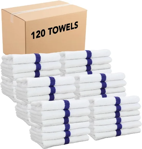 Miniatura 10 de Arkwright - Paquete de 6 toallas blancas de baño para gimnasio, 100 % algodón, suaves, de secado rápido, absorbentes del sudor, toallas de calidad