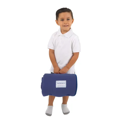 Miniatura 4 de Everything Kids Tapete para siesta de tiburón azul y gris con almohada y manta, gris, azul, azul marino, naranja Tiburón - Azul/Gr