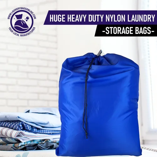 Miniatura 4 de Bolsa de lavandería con cordón de cierre de bloqueo, extra grande, resistente, 100% nailon, bolsa de ropa grande y plegable, organizador de ropa