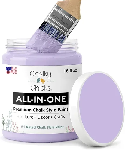 Miniatura 116 de Chalky Chicks - Pintura mate a la tiza, no requiere lijado, 4 onzas líquidas, color gris oscuro (Gun Metal Gray), para muebles, pintura sin Gris