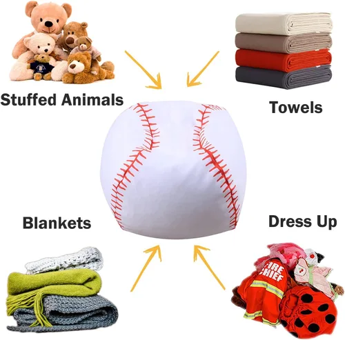 Miniatura 3 de Colorful House - Puf de almacenamiento de animales de peluche para niños y adultos, bolsa ligera de almacenamiento de frijoles para organizar mantas