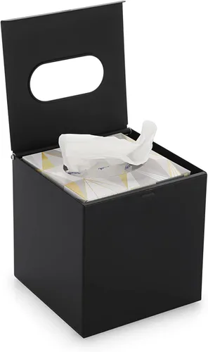 Miniatura 7 de Sumnacon Cubierta cuadrada para caja de pañuelos – Elegante cubo de acero inoxidable para caja de pañuelos, moderno soporte de papel facial de metal