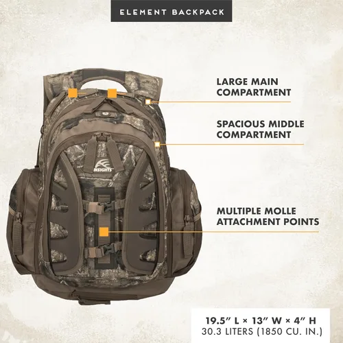 Miniatura 3 de Insights Hunting by Frogg Toggs - The Element, mochila resistente de 1.831 pulgadas cúbicas para senderismo, pesca, campamento, caza, con mosca
