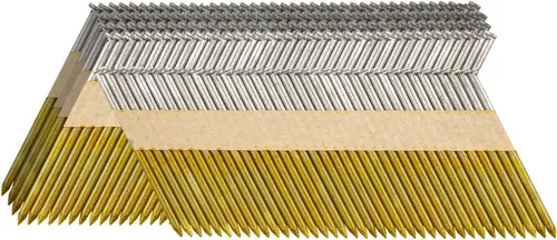 Miniatura 7 de Clavos para Enmarcar de 34-30 Grados, 4 Tamaños (2"+2-1/2"+3.0" con Anillo+3-1/2" Lisos), Clavos de Tira de Cinta de Papel Galvanizados por