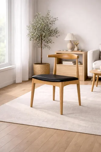 Miniatura 5 de 2xhome sillón de brazos estilo Eames, Madera Noble Natural