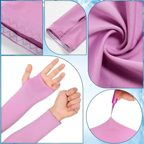 Miniatura 6 de Zhanmai 14 piezas para mujer chal de enfriamiento con agujero para los dedos chal de enfriamiento de golf chal de enfriamiento manga de brazo