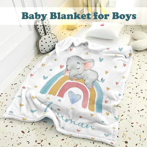 Miniatura 6 de Manta de Bebé Personalizada para Niños, Manta de Bebé Personalizada con Nombre Súper Suave Mantas con Nombre Personalizadas para Niños, Mantas