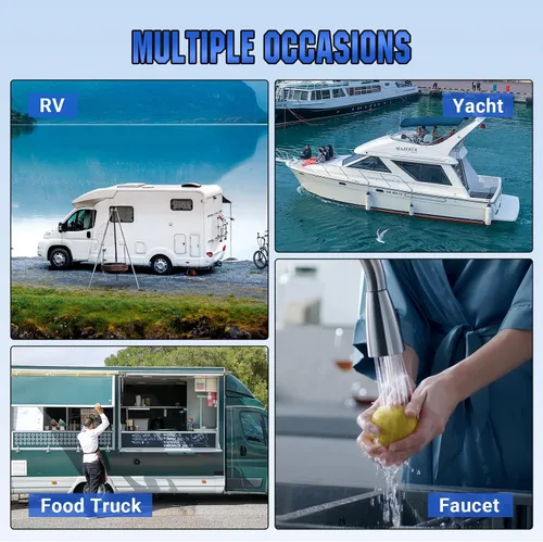 Miniatura 8 de Bomba de agua ECO-WORTHY para RV de 12 voltios 3.5 GPM 50 PSI 12 V Bomba de diafragma fresca con interruptor de presión y autocebante para RV, yate