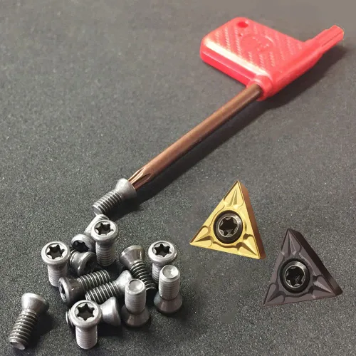 Miniatura 6 de 21 piezas TCMT32.51 TCMT16T304 Insertos de torneado de carburo Insertos de repuesto para soporte de herramientas de espuma con tornillos hexagonales