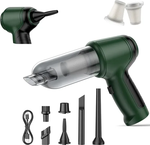 Miniatura 11 de Aspiradora de mano inalámbrica para automóvil, 15000Pa, húmedo/seco, 120 W, alta potencia, con kit completo de accesorios para automóviles, pelo