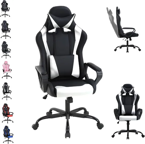 Miniatura 10 de Silla de videojuegos, silla de videojuegos, silla de escritorio de oficina con respaldo alto, silla de escritorio de oficina con soporte lumbar