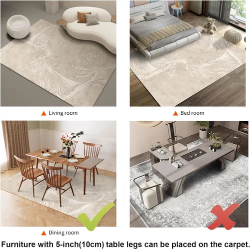 Miniatura 8 de Alfombra térmica lavable con calefacción eléctrica, superficie de felpa desmontable con calentamiento rápido para oficina, sala de estar, comedor