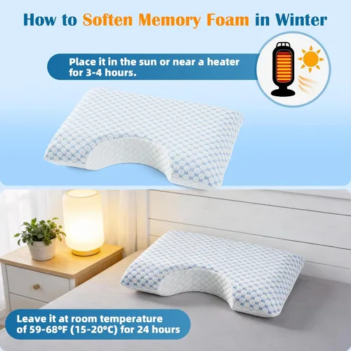 Miniatura 5 de USlixury Almohadas para dormir de lado para adultos, almohada curvada ajustable de 4 capas con soporte superior, almohada creciente para dormir