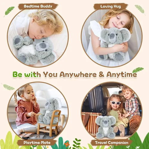 Miniatura 6 de SuzziPals Animales de peluche de koala calentables y refrigerables, bonitos peluches de almohadilla térmica para microondas para calmar y relajarse