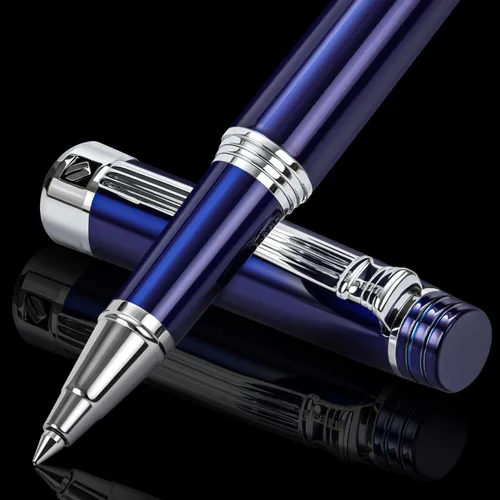Miniatura 12 de KEYZOR Bolígrafo de escritura de lujo con repuesto Schmidt,Pluma de metal de borde de oro de 24 quilates,Set de regalo de pluma de lujo para hombres