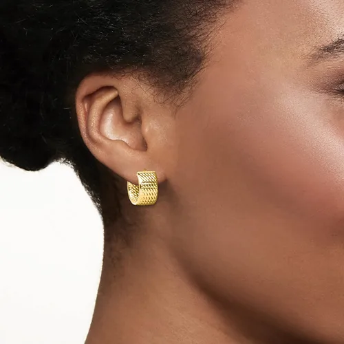 Miniatura 2 de Ross-Simons Aretes de aro con textura de oro amarillo italiano de 14 quilates, Oro, No es una piedra preciosa