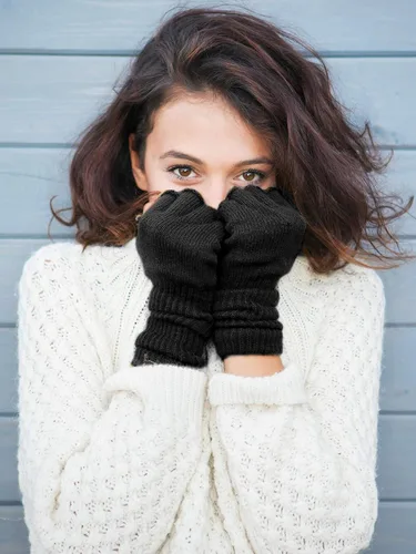 Miniatura 6 de SATINIOR 4 pares de guantes largos sin dedos de invierno, guantes de longitud del codo, calentadores de brazos para mujer